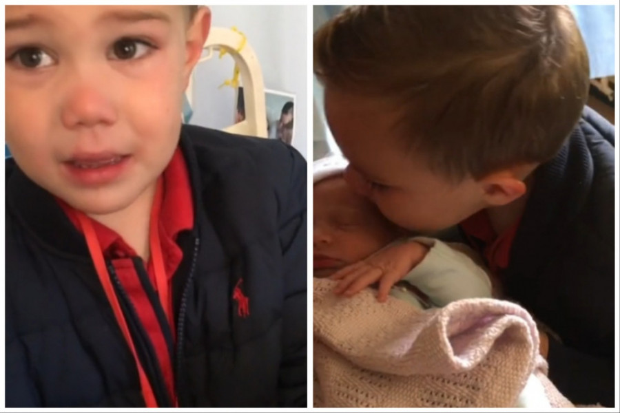 SUZA SUZU STIŽE: Dirljiv trenutak kada je dečak prvi put video svoju malenu sestru raznežio milione! (FOTO+VIDEO)