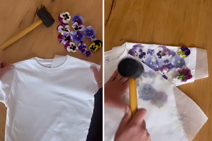 CVETNI DEZEN U PAR KORAKA: Odaberite cveće koje želite da stavite na majicu, a onda uradite ovo - rezultat je neverovatan! (VIDEO)