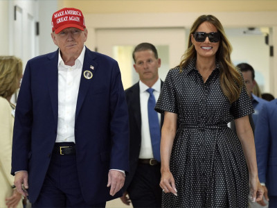 Melanija i Donald Tramp na glasanju