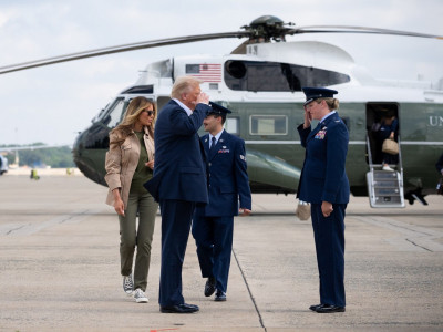 Melanija i Donald Tramp u poseti