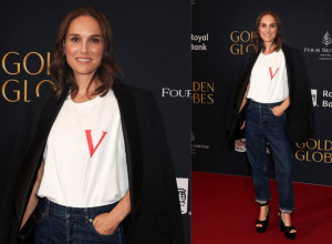 Glumica Natali Portman odlučila se za farmerke i belu majicu za zabavu "Put do Zlatnih globusa 2025" tokom Međunarodnog filmskog festivala u Torontu.